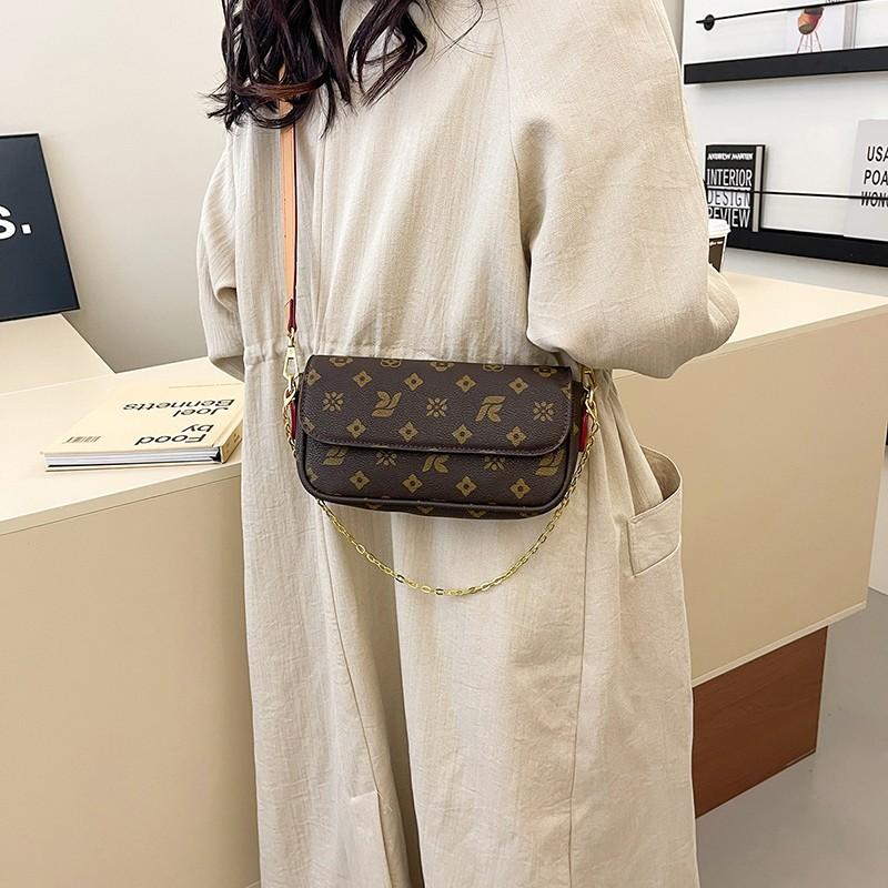 New Women's Chain Bag Printed Luxury Designer Crossbody Bag Shoulder Bag Large Capacity Commuter Bag