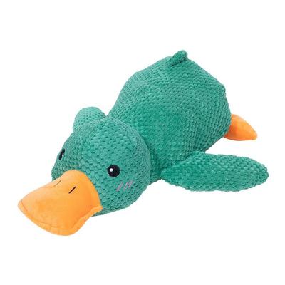 Cute Green Duck Plush Squeaky Dog Toy – Soft Interactive Puppy Chew Boredom Buster Toy