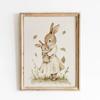Vintage Style Easter Rabbit Posters Frameless Prints Canvas Painting Wall Art Pictures Home Room Antique Nursery Decoration