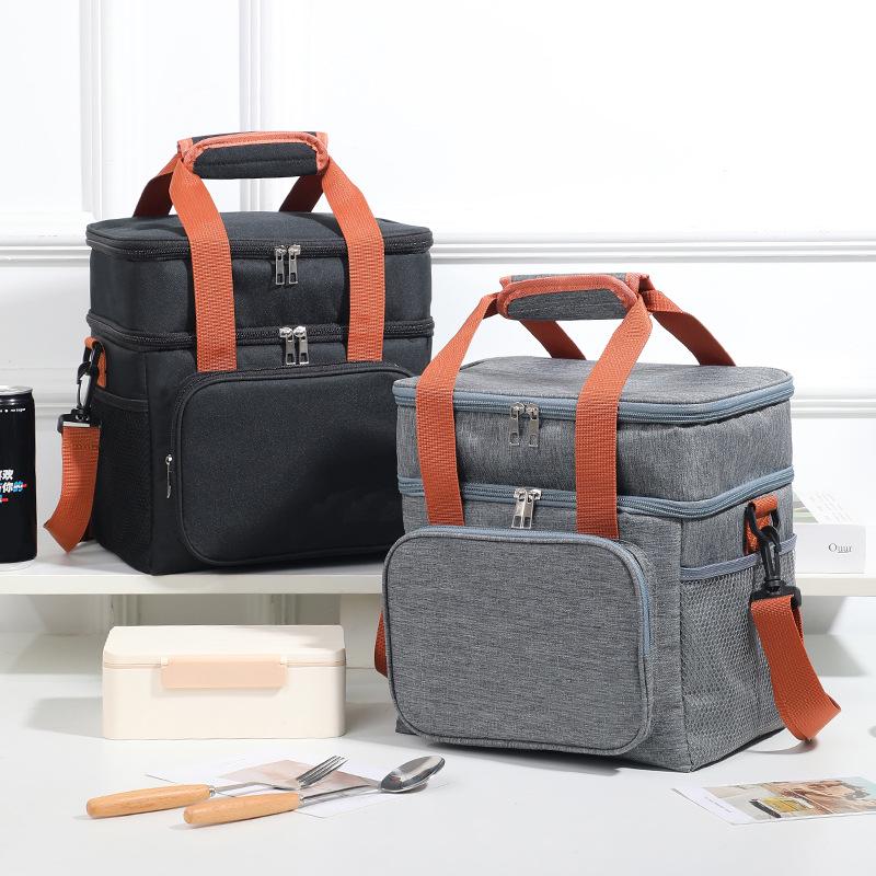 Oxford Cloth Tote Picnic Bag - Large Insulated Lunch & Food Storage Crossbody Bag for Camping