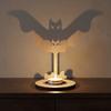 Halloween Candle Holder Wooden Holder, Silhouette Ghost/Bat/Scarecrow/Bat Bat Shadow Casting Tealight for Home Table Fireplace Decor Black Cat Base