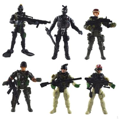 6x Action Figures Toy Army Men Set Removable Arm Legs Special Forces Figurines
