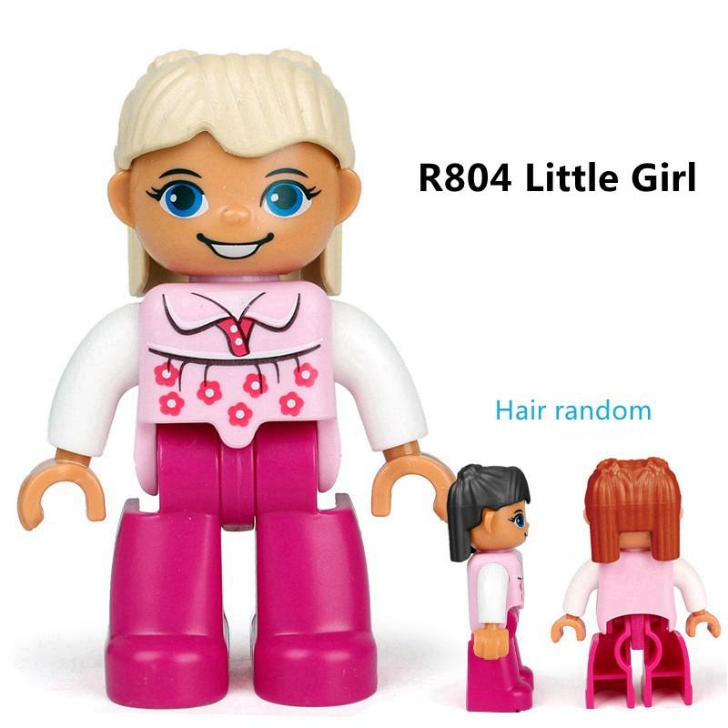 Duplo Action Figures Family Member Police Doctor Big Size Building Blocks Diy Education Kids Toys