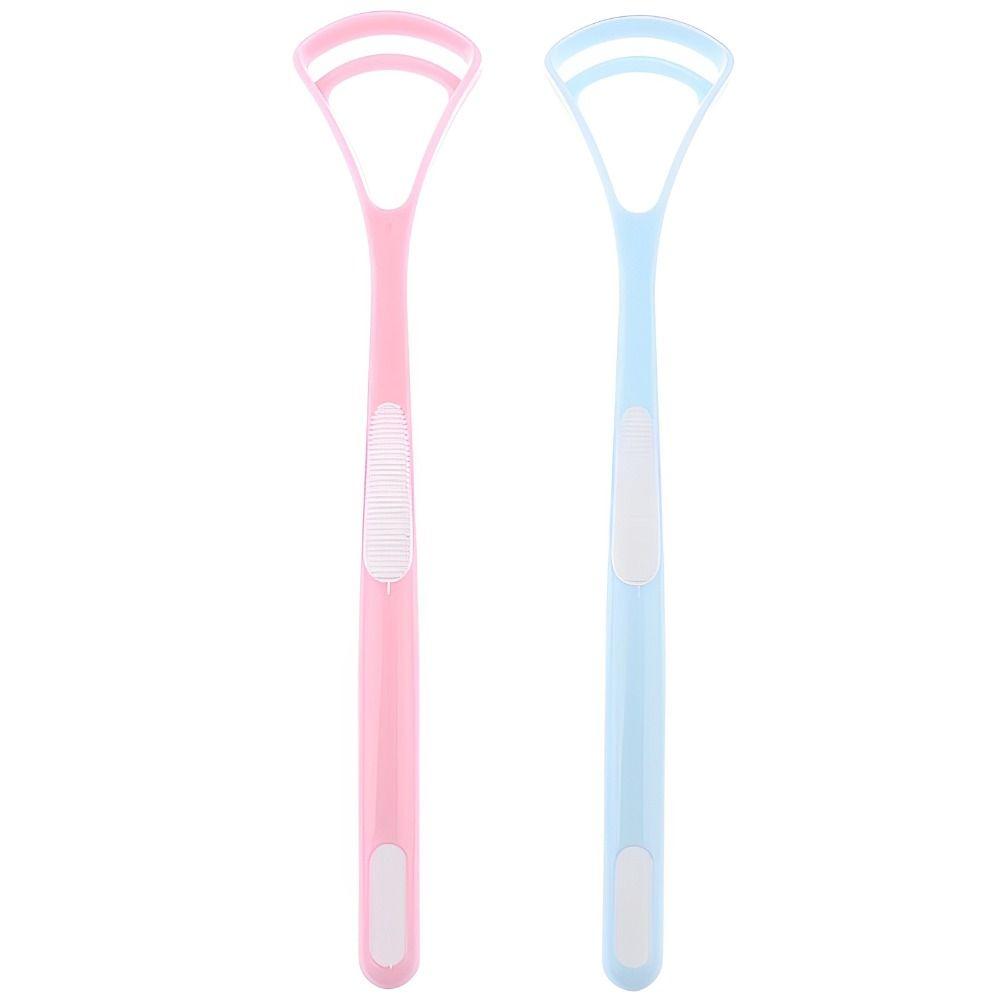 2PCS Brush Tongue Cleaner Gentle Oral Cleaning Tool Tongue Cleaning Brush  for Bacteria Removal