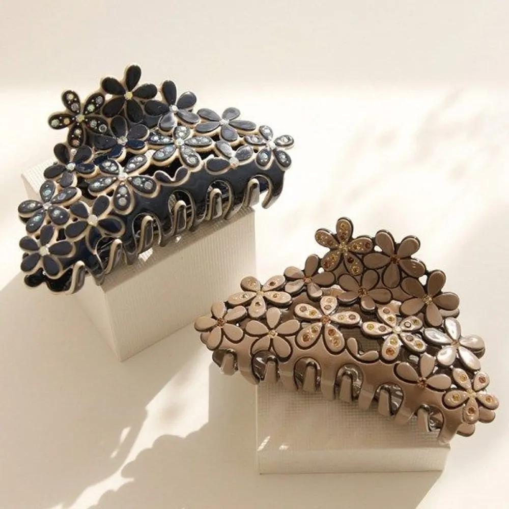 bydaisy Flower Medium Rounding Hair Clip Bh0837 brown