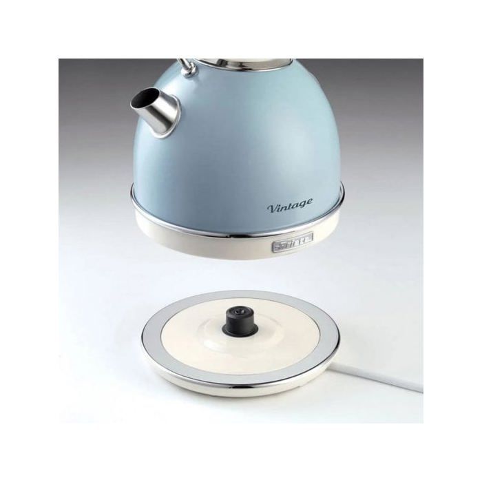 Bouilloire Vintage Bleu 1,7 L - Ariete - Poignée ergonomique et filtre anticalcaire amovible