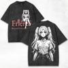 Frieren: Beyond Journey's End Anime T-shirt For Men's Clothing Vintage Washed Oversized T Shirt High Quality Cotton Tees Tops