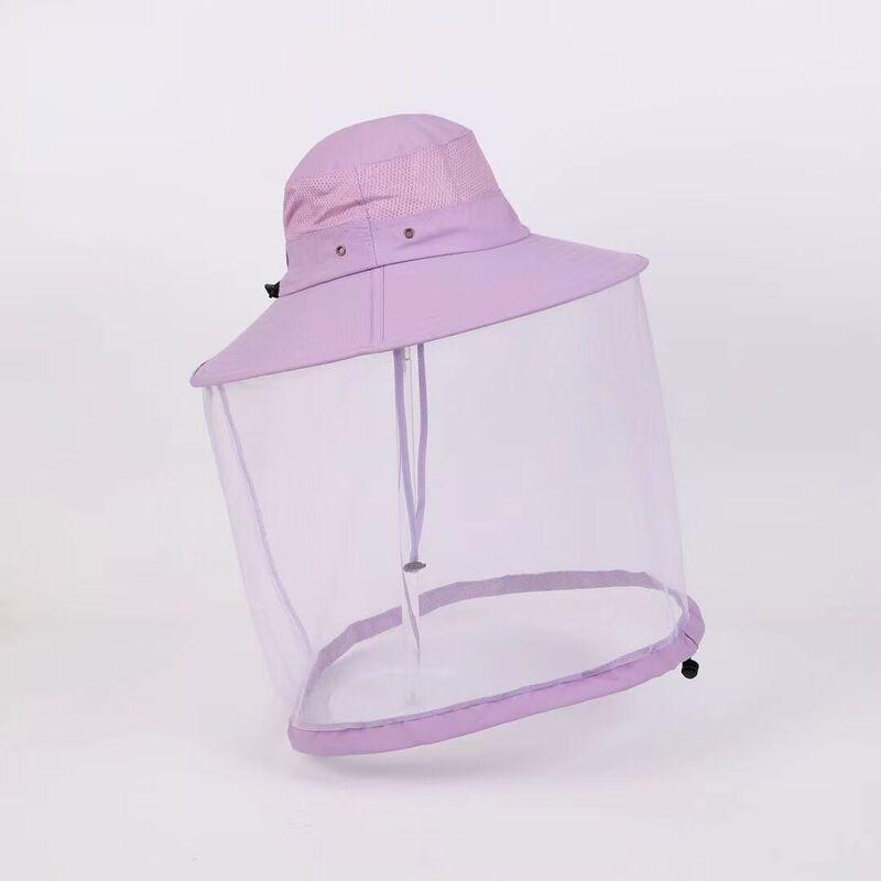 Wide Brim Fishing Hat Women Men UV Protection Breathable Quick Dry Mesh Top Sun Anti-Insect Outdoor Cap
