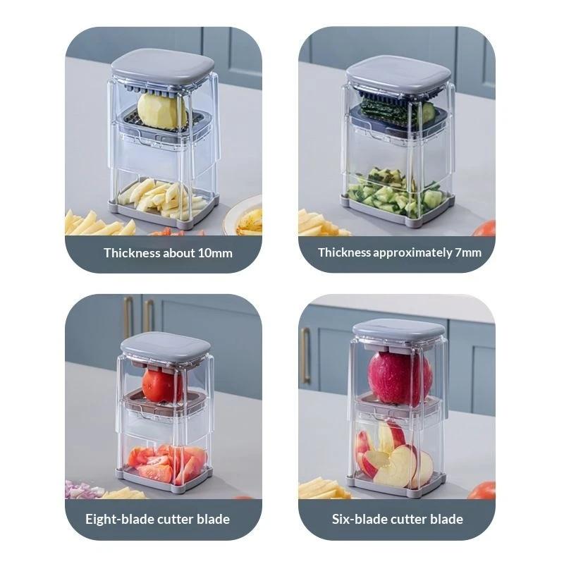 Multifunctional Manual French Fry Machine With Replaceable Blades For Kitchen Dicing And Cutting Potatoes Cucumbers And Onions