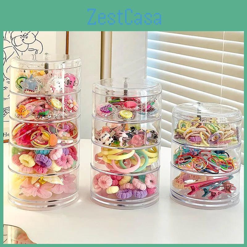 Rotating Organizer Childrens Accessories Hair Storage Box For Hair Clips Headwear Ties Rubber Bands And Jewelry