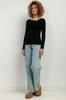 Ribbed blouse T421 black black M