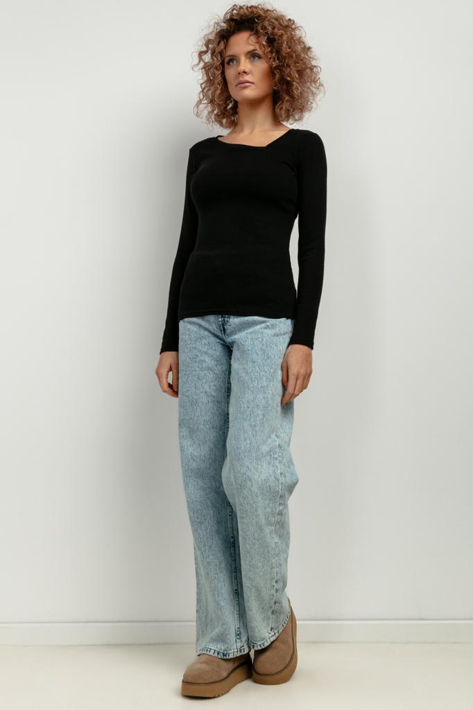 Ribbed blouse T421 black black M