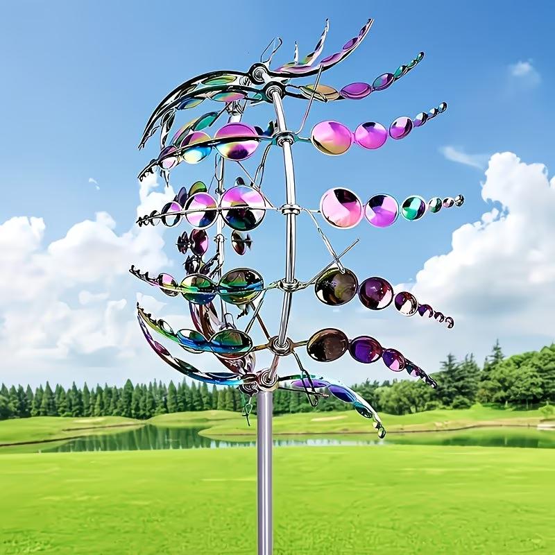 Metal Windmill Creative Courtyard Garden Lawn Decoration Wind Collector Magical Kinetic Energy Metal Windmill Rotator