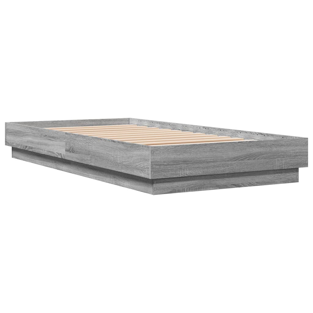 Bed Frame Gray Sonoma 75x190 cm Particleboard