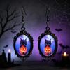 Gothic Black Cat Time Gem Earrings - Halloween Pendant Accessories