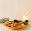 Authentic Palo Santo Sticks, Incense Wood, Purifying, Peruvian, Imperfect, Incense Burner, Saucer, Plate (50g Incense Wood/Copper Plate)