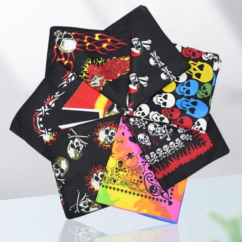 Hip Hop Tryckta Damhuvuddukar Fyrkantig Halsduk Bandana Handduk Hårscarfar