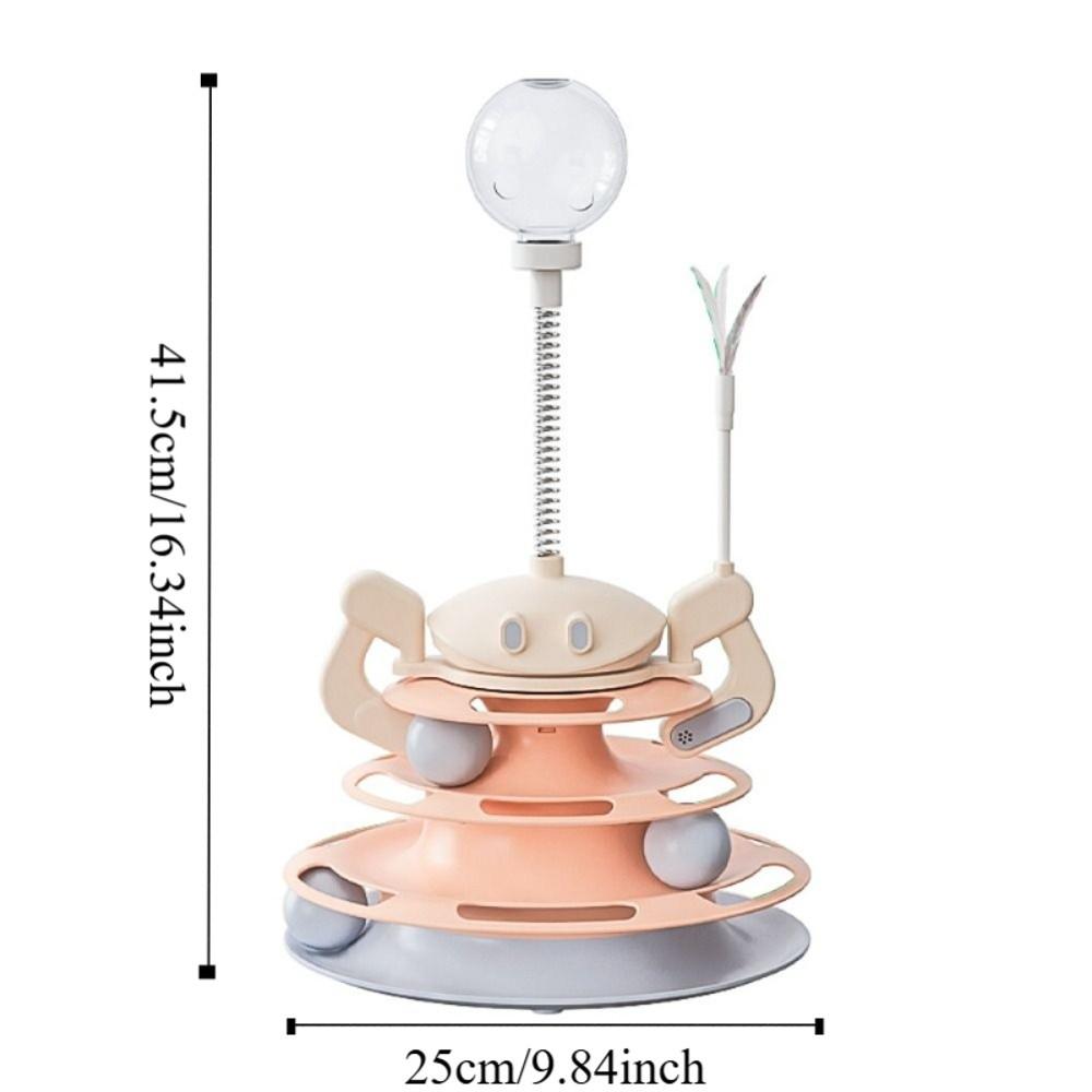 Fun Puzzle Game 3 Layer Cat Toy Tower Physical Exerciser Stimulating Cat Food Toy Interactive Entertaining Kitten Indoor Use