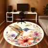 1pc Hummingbird Flowers Round Chair mat office Area Rug - Non-Slip, Floor Mat for Office, Bedroom, Ideal home decor gift c0112148