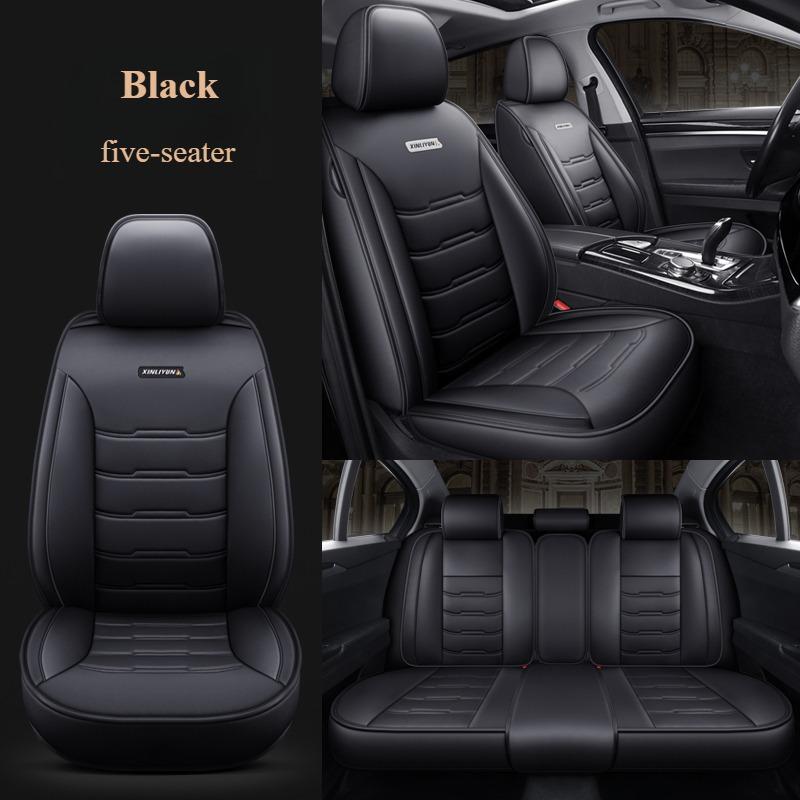 5-seater Luxury PU Leather Car Seat Cover Soft, Comfortable, Non-slip, Durable, Waterproof, Four Seasons