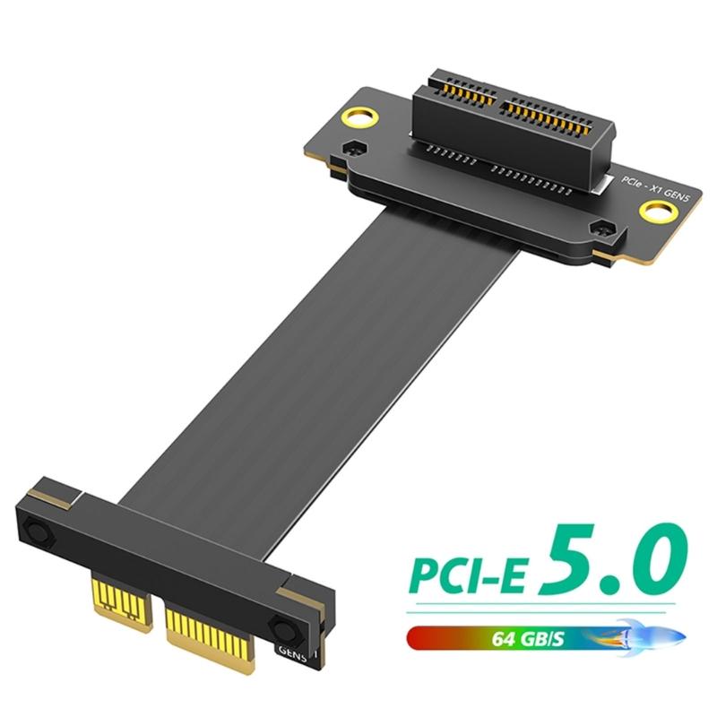 Double 90 Degree PCIe 5.0 Risers Cable with Fast speed 64Gb/s Bandwidth for Flexible GPU Networking Card Installation in 1U 2U Chassis