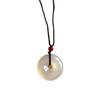 Ice Translucent White Chalcedony Ping An Kou Pendant Necklace for Men and Women