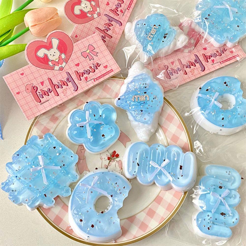 

Silicone Donut Fidget Toy Kneading Sea Salt Croissant Pinch Toy Kids Tricky Doll Style E