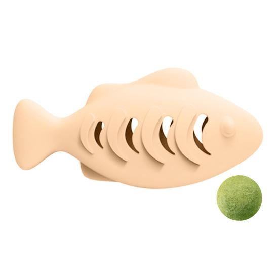 Silicone Fish Cat Toy with Catnip Balls Bite-Resistant Teeth Cleaning Toy for Indoor Cats Interactive Fish Doll for Bored Relief