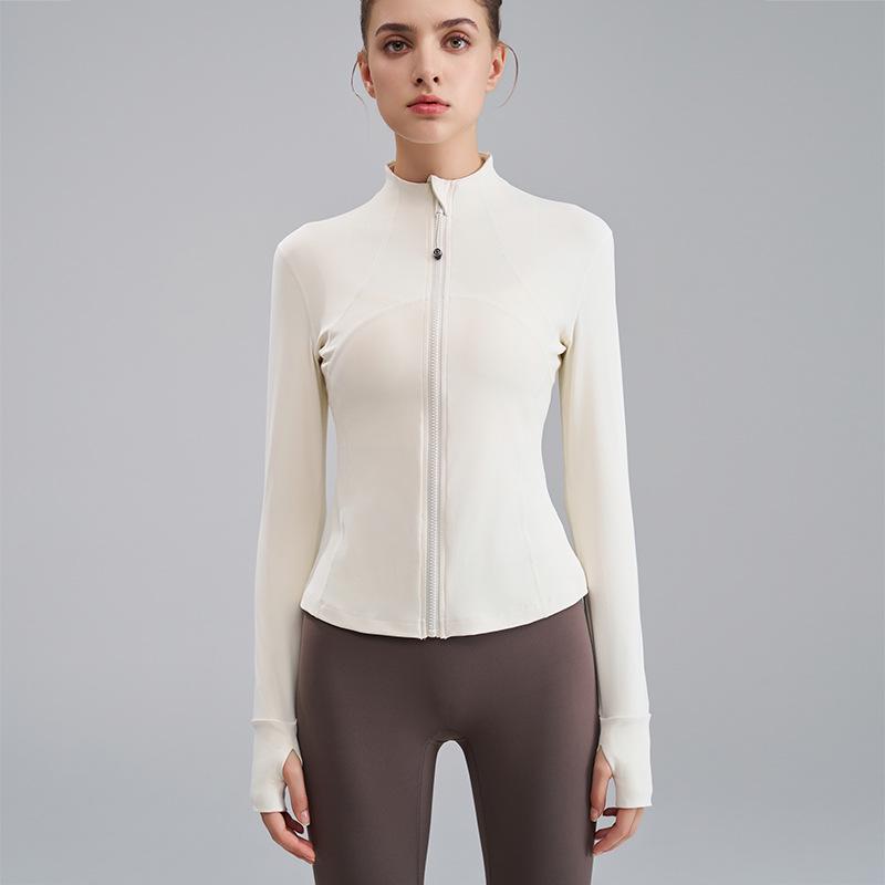 Nude Feel Women's Slim Fit Long Sleeve Yoga Jacket: Stand Collar, High-End Autumn/Winter Fitness Apparel