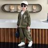 Boys' Spring and Autumn Suits  Handsome Baby Jackets  Children's Tooling Two-piece Suits