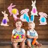 4Pcs 3D Honeycomb Paper Decoration Colorful Design Easter Ornament Hanging Paper Decoration Handmade Paper Egg Ball