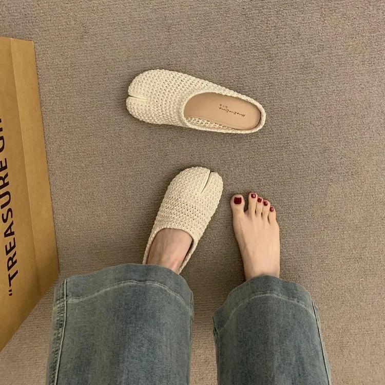 Mules in Maglia a Dita Separate - Best Seller | Pantofole Multicolore Comode con Atmosfera Retrò, Ideali per Streetwear e Loungewear