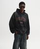 Thirsty Dyed Paris Hoodie Black