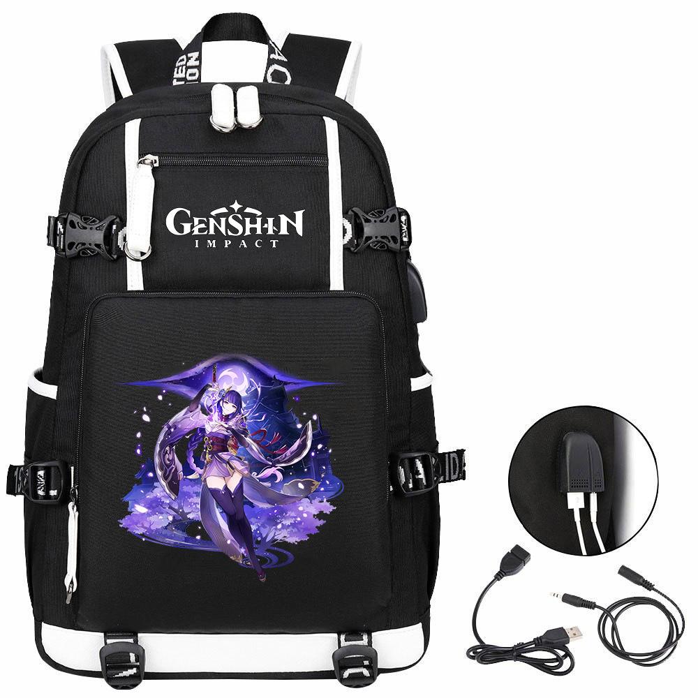 Genshin Original God, Peripheral Printing Backpack Large Capacity Travel Bag Student Computer School Bag
