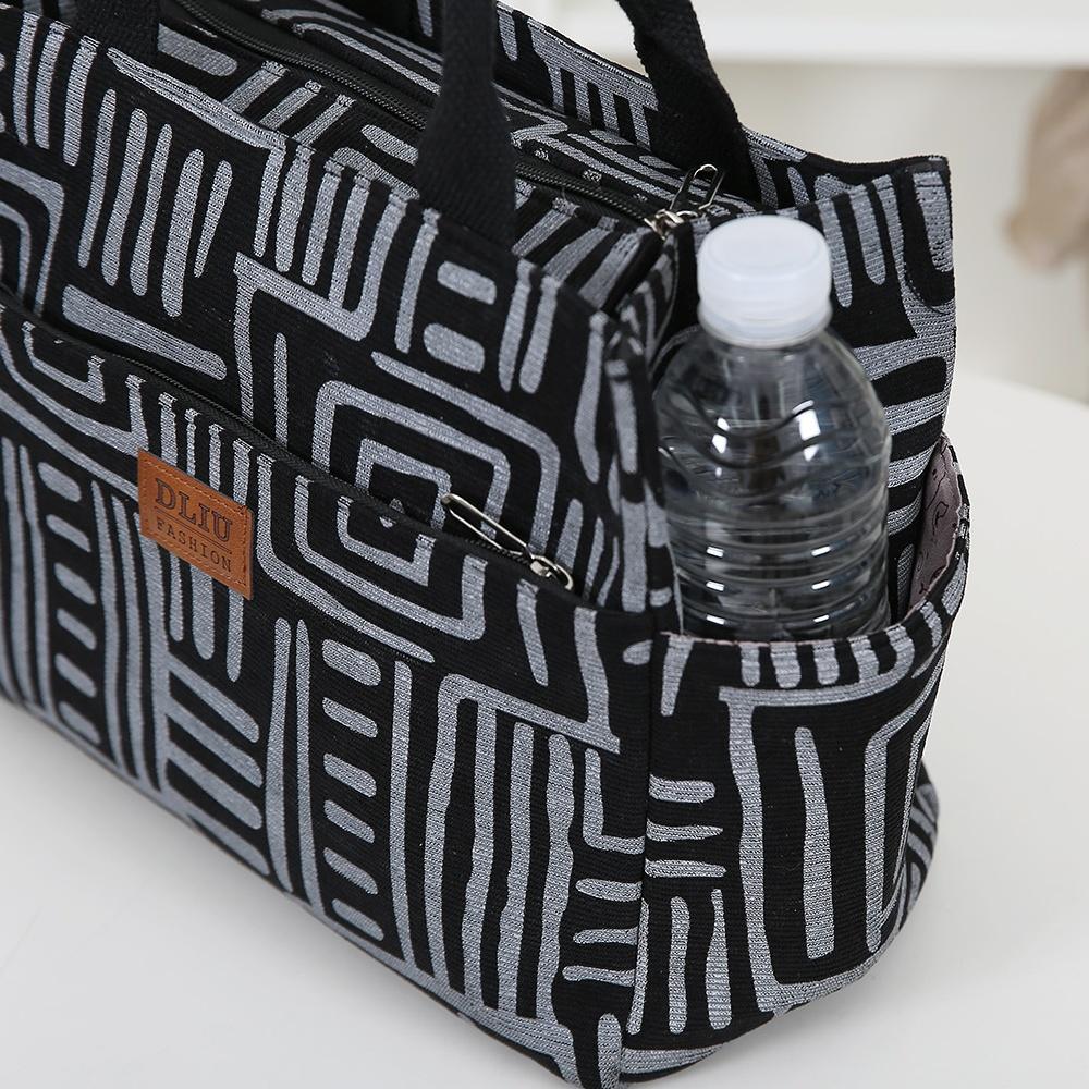 Corduroy outer foil lined lunch bag, lunch box bag, lunch bag, handbag, carrying bag, large capacity glove bag