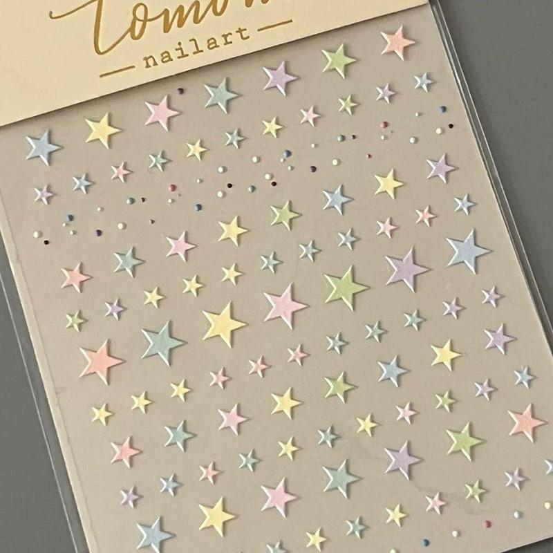 Colorful Dopamine Star Heart Nail Sticker Self-Adhesive Nail Diamond Sticker Decals Y2K Summer Manicure Makeup Decorations