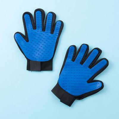 Grooming Pet Double-Handed Glove Brush (Blue)