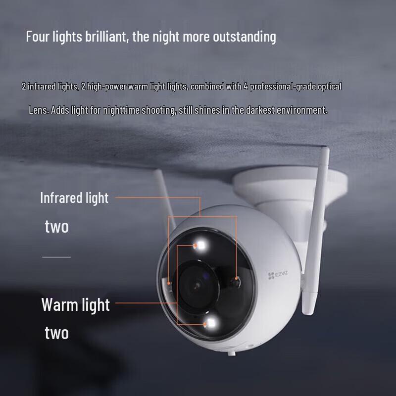 Ezviz H3 3MP Outdoor Wi-Fi Security Camera with Full-Color Night Vision (CN Version)