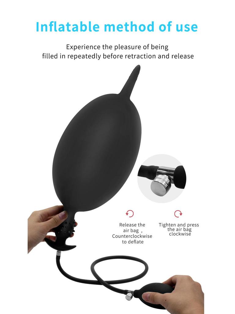 Aal-Silikon aufblasbarer Anal-Dilatator für Männer und Frauen - Super langer hinterer Masturbator.