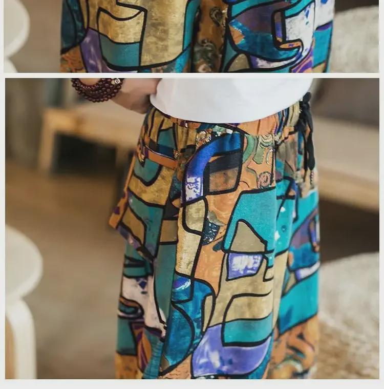 Short de plage pour homme à motif éléphant thaïlandais - Tendance, Pantalon court grande taille style chinois, Design carotte du Myanmar et Dai