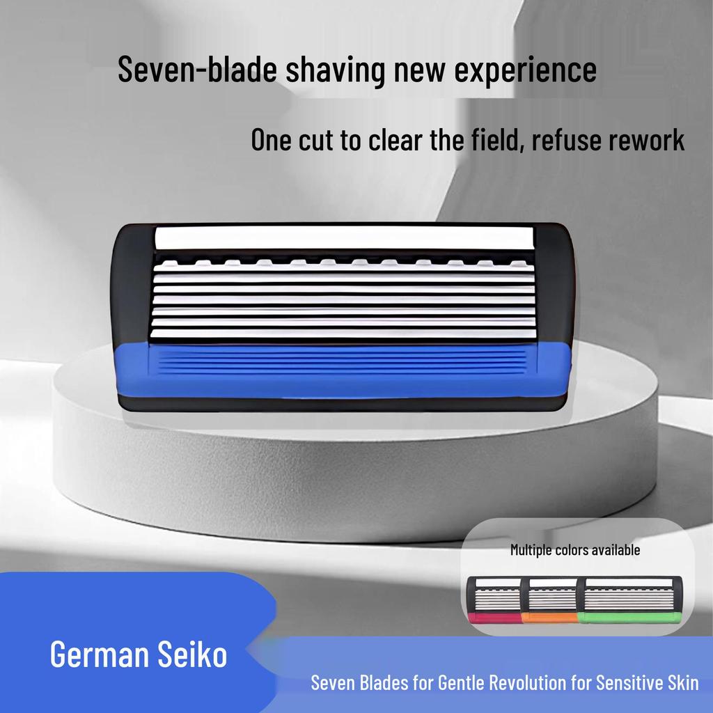 Men's Manual Razor with 7-Layer Blade Head