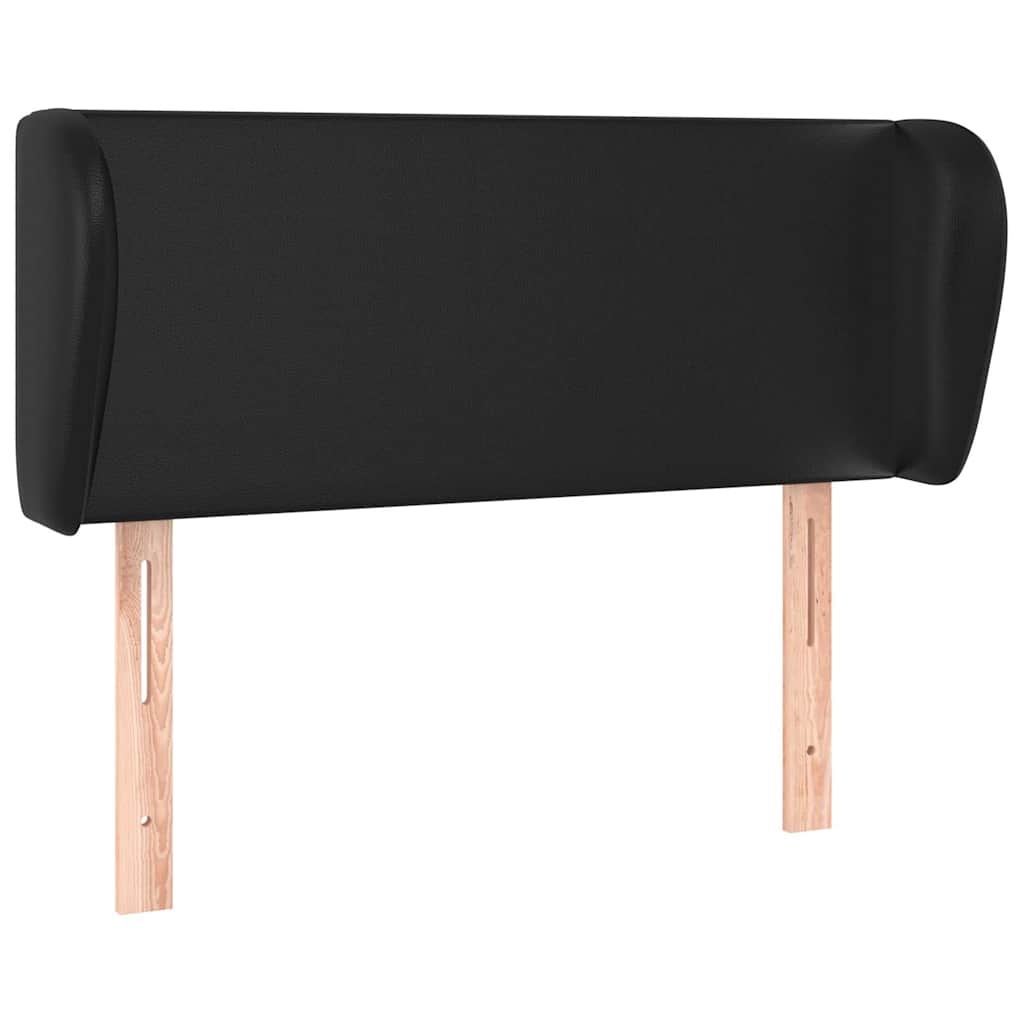 vidaXL Kopfteil mit Ohren Schwarz 93x23x78/88 cm Kunstleder