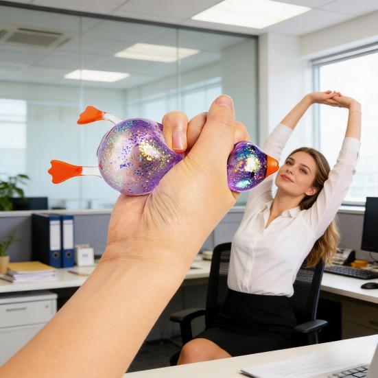 1/4 ks kachna cukrová stresová koule úzkostná úleva třpytivý prášek kachna mačkací hračka pružná pomalu stoupající relaxační průhledná kachna štípací fidget hračka