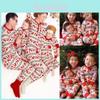 Festive Christmas Family Pajamas Set For Men Women Baby Kids Featuring Deer Print Design