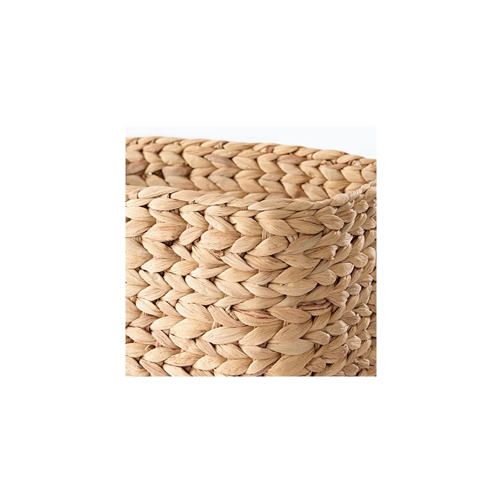 MUJI Rectangular Basket, Medium, 34cm (W) X 23cm (D) X 16cm (H), Water Hyacinth, Item No. 12361091