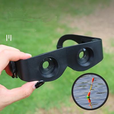 Portable Fishing Binocular Glasses for Anglers with Adjustable Focal Length, ABS Construction, Black - SKU Specific Quantity