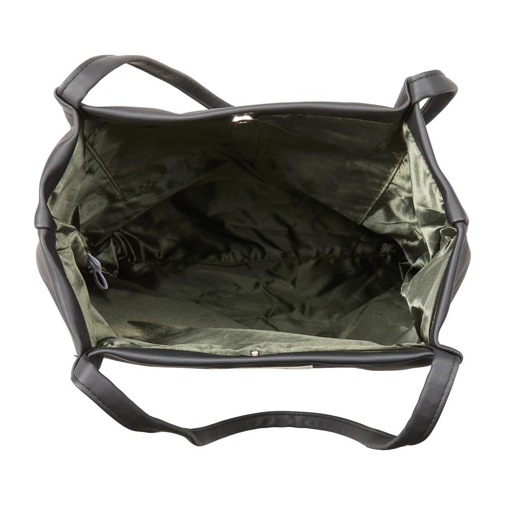 [Sifre] Synthetic Leather Handle Tuck Tote Bag, A4 Size Fit, 12cm Depth, Magnetic Buttons, Osamu Goods, Women's, OG14. Black Jill