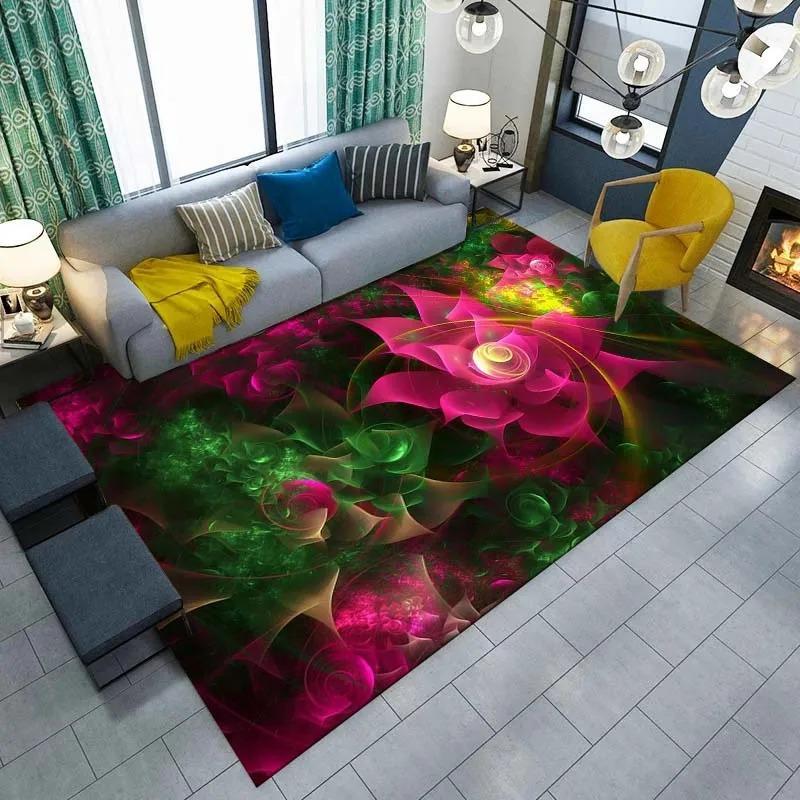 Fantasy Flower Pattern Floor Mats Door Front Decoration Home Living Room Floor Mats