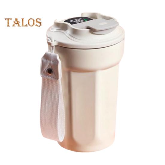 

Стакан из нержавеющей стали 450 мл с двойными стенками, вакуумной изоляцией, дорожная кружка для кофе с герметичной крышкой, многоразовая термокружка для горячих и холодных напитков, цифровая белый