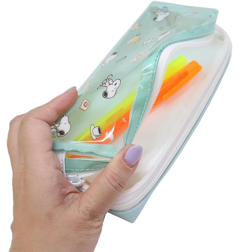Snoopy Clear Twin Zipper Pen Case Peanuts [Pen Pouch]